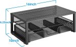 Simple Trending-Metal Monitor Stand Riser and Computer Desk Organizer with Drawer for Laptop, Computer, iMac, Black - Image 5